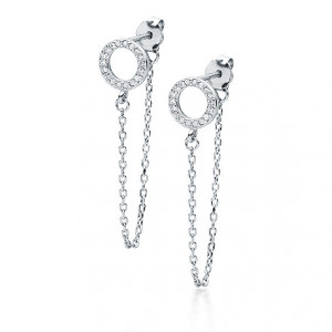 Cercei argint lungi cu lant si cerc cu pietre DiAmanti Z1723E-DIA (Argint 925‰ 1,1 g.)
